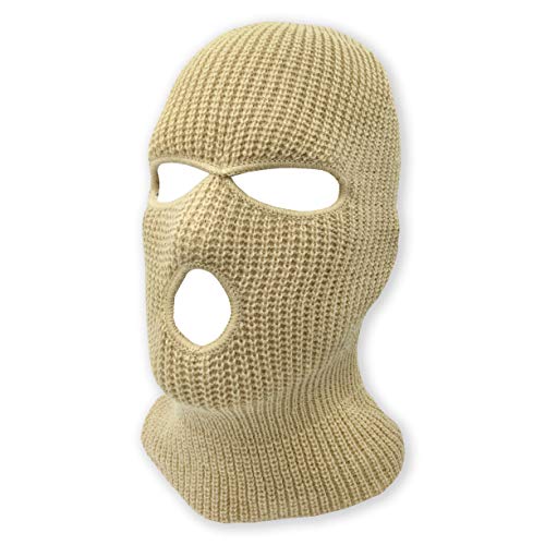 3 Hole Knitted Full Face Ski Mask Winter Balaclava Face Cover for Outdoor Sports