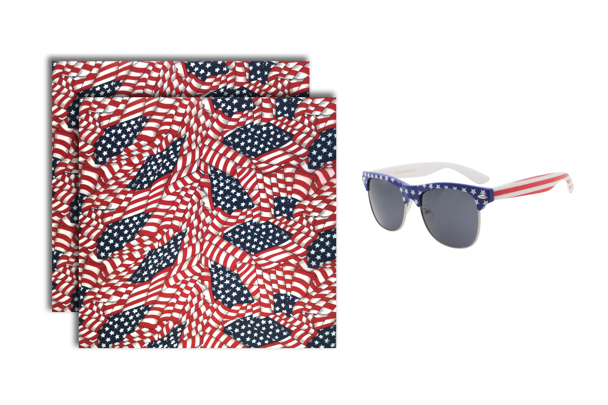 Apollo's Creed All American Flag Browline Sunglasses and Bandana Pack - grinderPUNCH