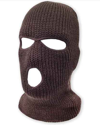 3 Hole Knitted Full Face Ski Mask Winter Balaclava Face Cover for Outdoor Sports