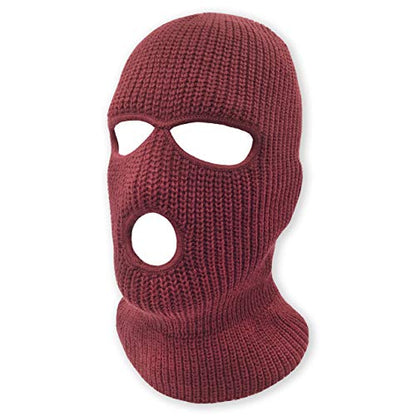 3 Hole Knitted Full Face Ski Mask Winter Balaclava Face Cover for Outdoor Sports