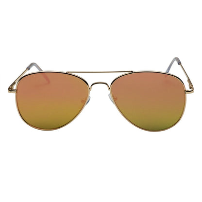 grinderPUNCH Aviator Sunglasses with Flat Mirrored Lens